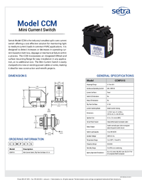 Thumbnail of document Data Sheet - CCMF015 Mini Current Switch